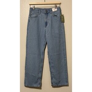 H&M Boys Size 14 Loose Fit Straight Leg Adjustable Waist Denim Jeans Light Wash